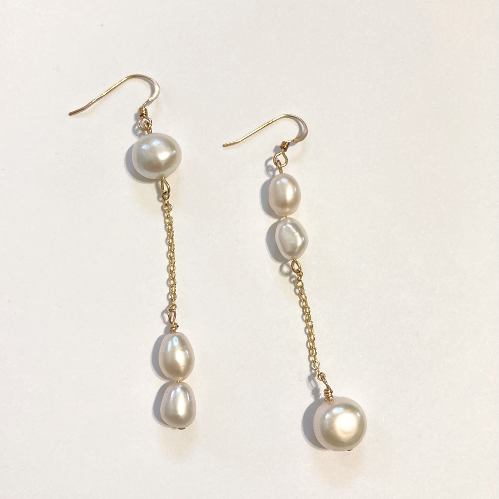 Handmade earrings- Pearl earrings, Fresh water pearls, baroque style